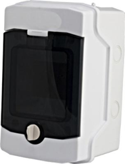 Rozvodnica na povrch IP65 1rad/4 modulová,dymo. dvere